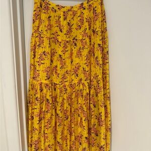 Ulla Johnson Yellow Floral Maxi Skirt